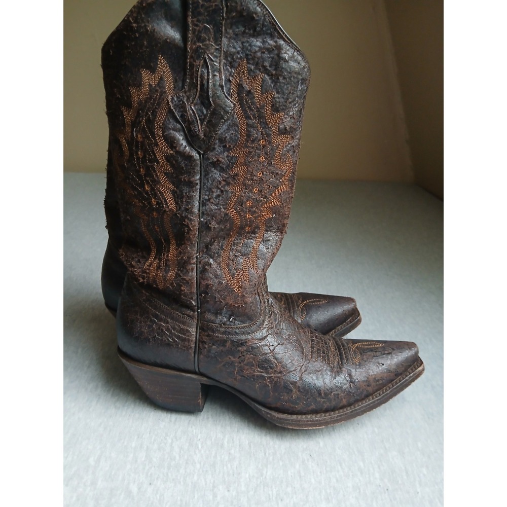 Resistol Boots 9 B Cow Hide Leather Snip Toe Western Cowboy Work Ranch Textured